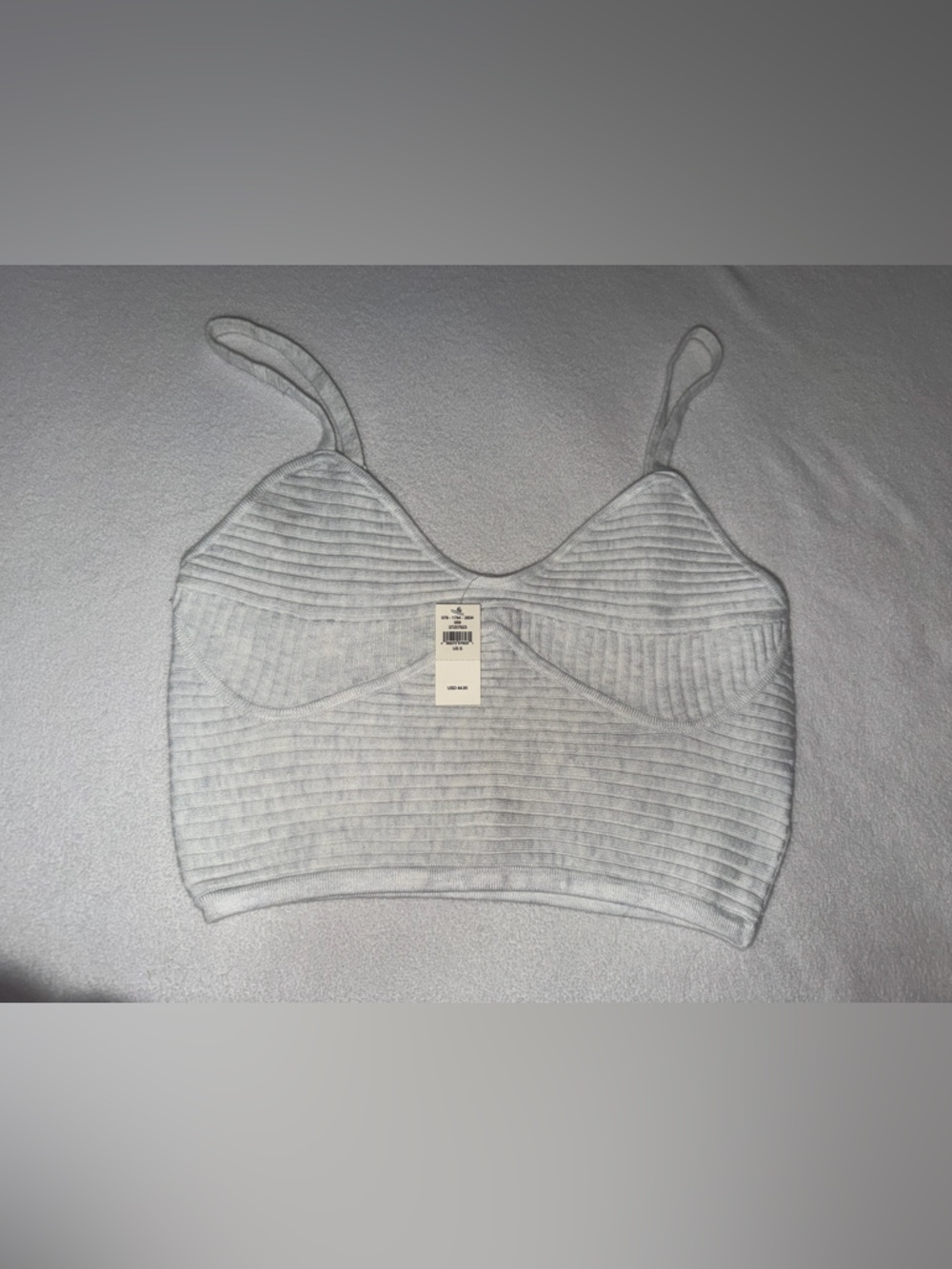 Aerie Ribbed Crop Tank Top - Light Gray